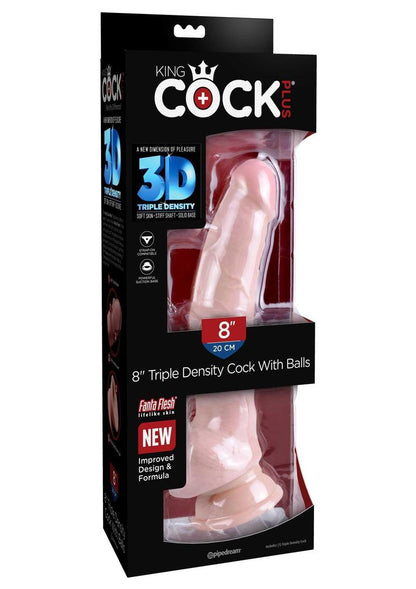 King Cock Plus Triple Density Dildo With Balls Realistic Pleasure