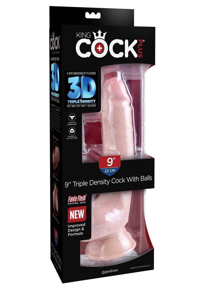 King Cock Plus Triple Density Dildo With Balls Realistic Pleasure