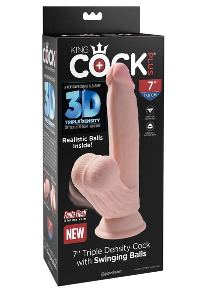 King Cock Plus Triple Density Realistic Dildo with Swinging Balls