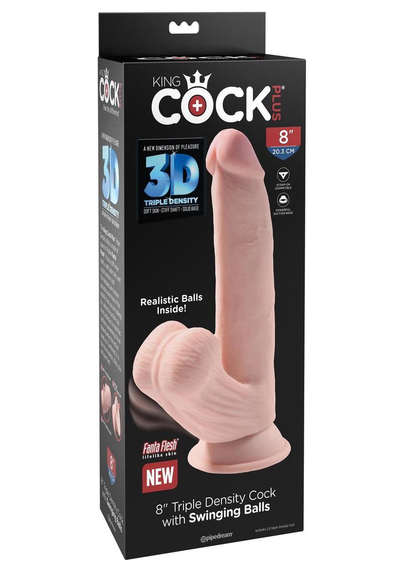 King Cock Plus Triple Density Realistic Dildo with Swinging Balls