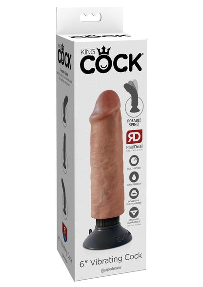 King Cock Vibrating Dildo with Suction Base RealDeal Lifelike Skin