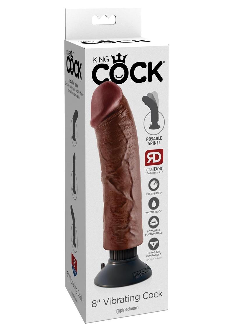 King Cock Vibrating Dildo with Suction Base RealDeal Lifelike Skin