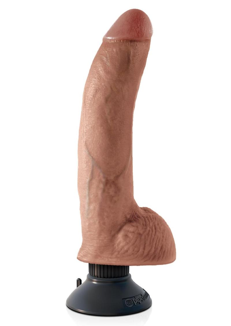 King Cock Vibrating Dildo with Balls And Suction Base