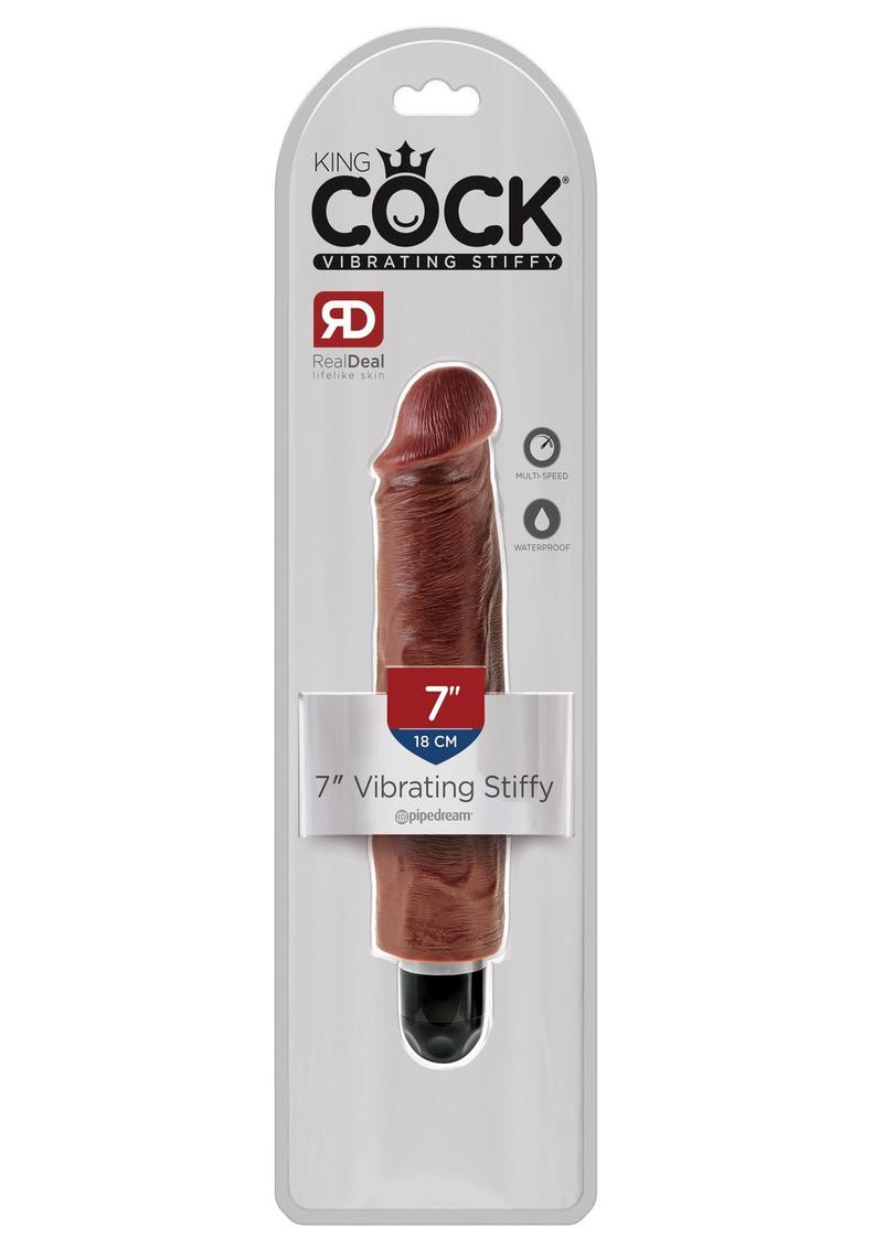 King Cock Vibrating Stiffy Dildo RealDeal Lifelike Skin Waterproof