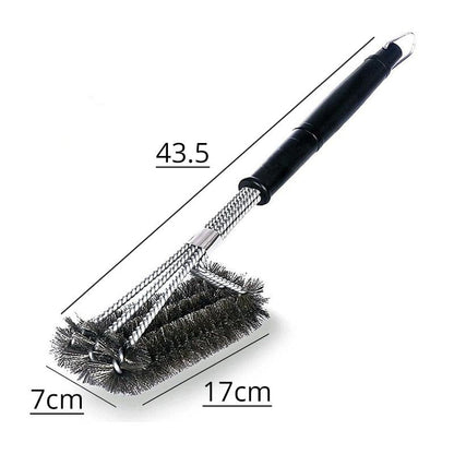 Kitchen Accessories BBQ Grill Brush and Scraper Barbecue Kit Cleaning Brush Stainless Steel Tools Wire Bristles Triangle BBQ Grill Cleaning Brush for Weber Gas Charcoal Porcelain Cast Iron &amp; All Grilling Grates Accessories