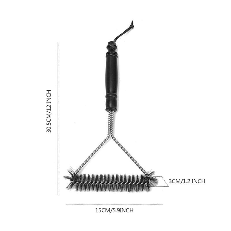 Kitchen Accessories BBQ Grill Brush and Scraper Barbecue Kit Cleaning Brush Stainless Steel Tools Wire Bristles Triangle BBQ Grill Cleaning Brush for Weber Gas Charcoal Porcelain Cast Iron &amp; All Grilling Grates Accessories