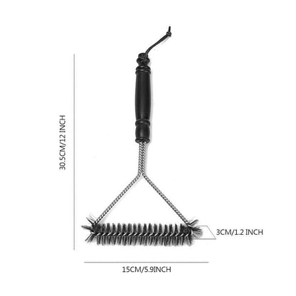 Kitchen Accessories BBQ Grill Brush and Scraper Barbecue Kit Cleaning Brush Stainless Steel Tools Wire Bristles Triangle BBQ Grill Cleaning Brush for Weber Gas Charcoal Porcelain Cast Iron &amp; All Grilling Grates Accessories