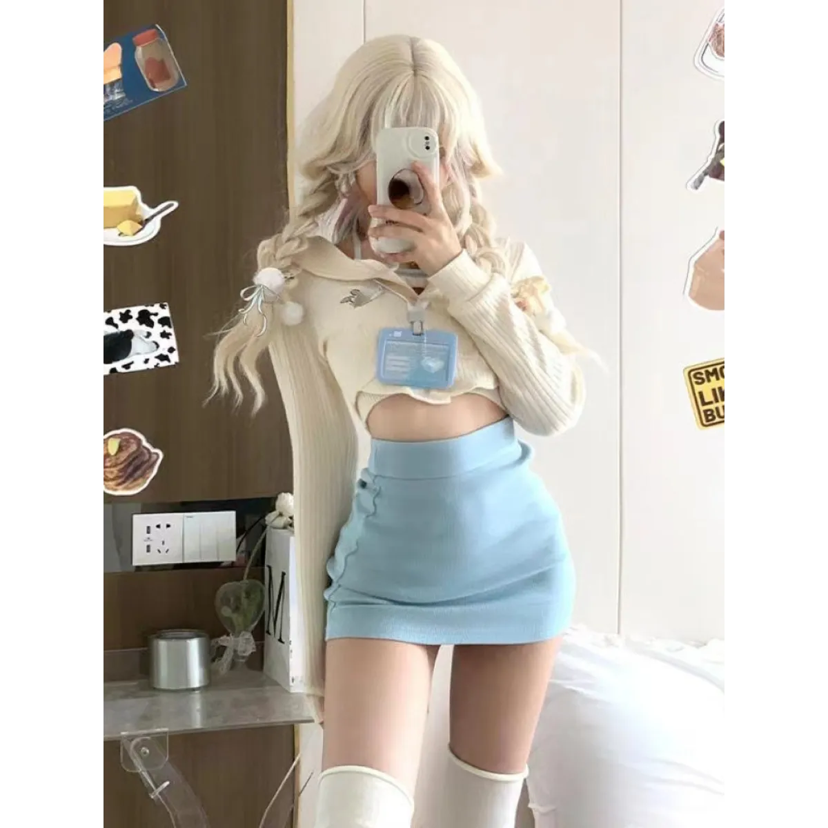 Harajuku Knit Crop Top Set