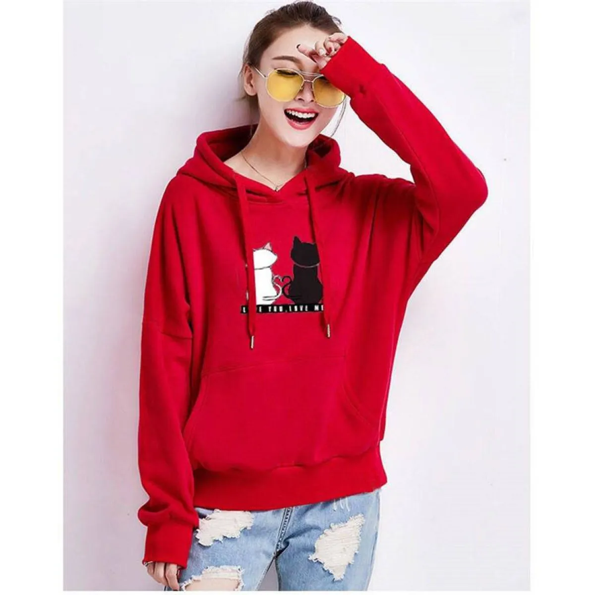 Love You. Love Me! Cat Hoodie