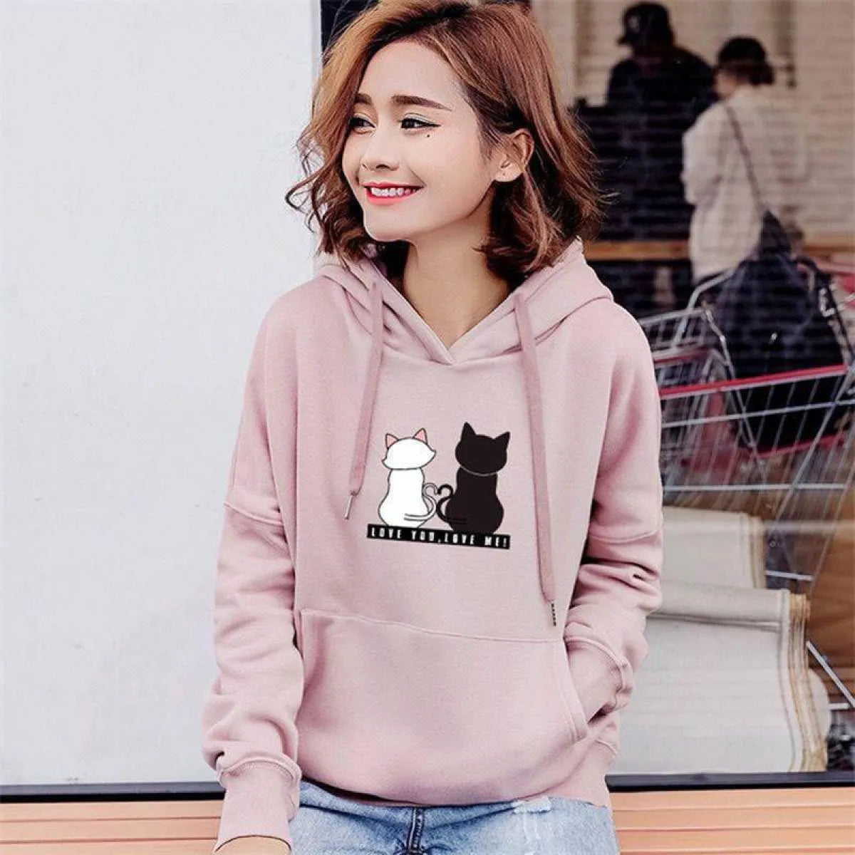 Love You. Love Me! Cat Hoodie