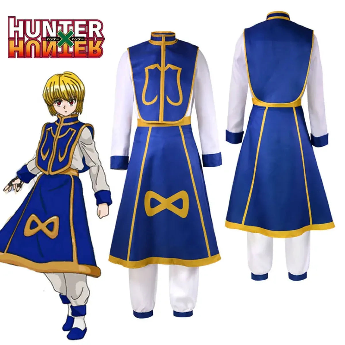 Kurapika Cosplay Costume – Hunter x Hunter Outfit with Wig &amp; Chains