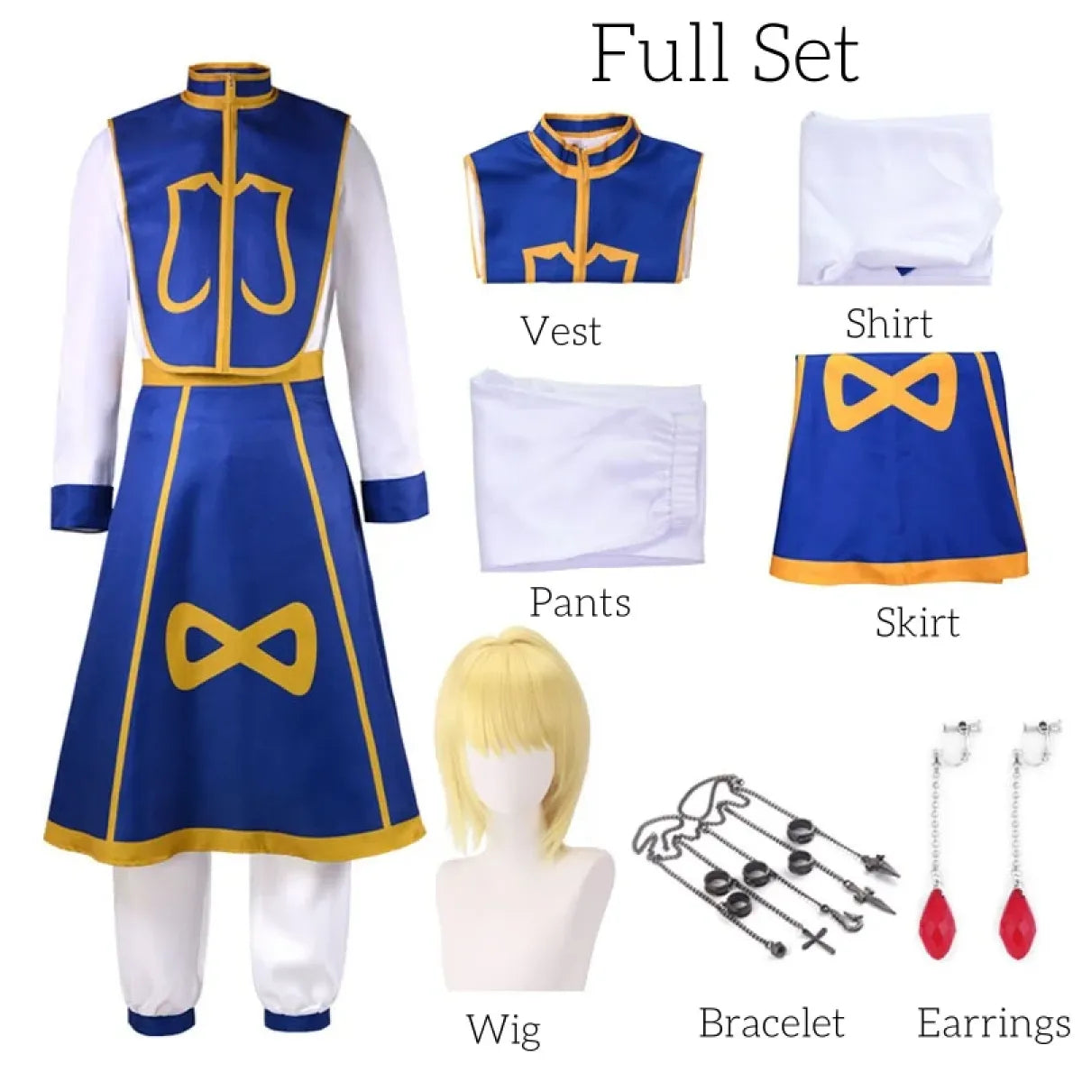 Kurapika Cosplay Costume – Hunter x Hunter Outfit with Wig &amp; Chains