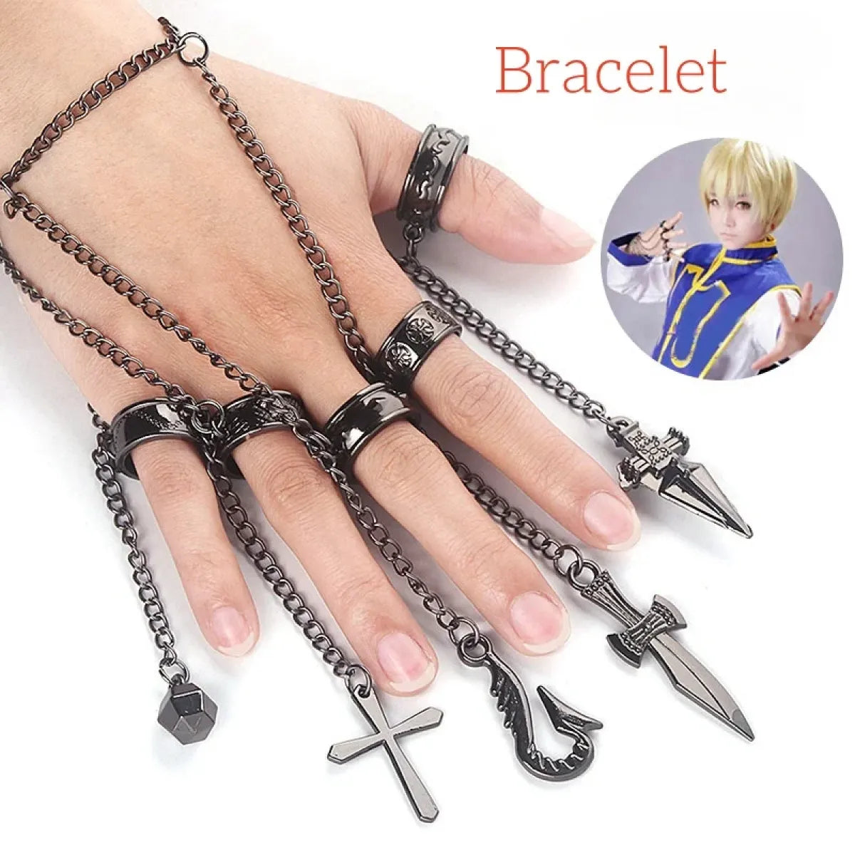 Kurapika Cosplay Costume – Hunter x Hunter Outfit with Wig &amp; Chains