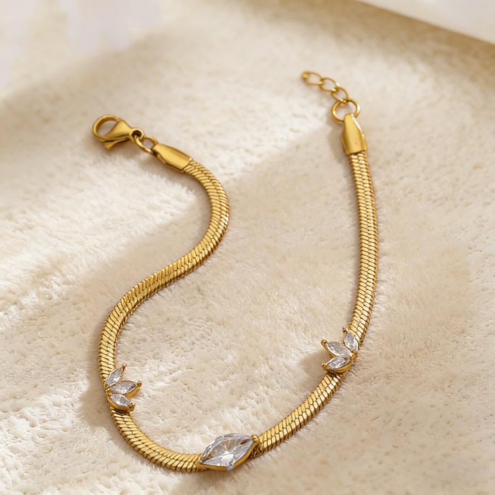 Trendy Snake Chain &amp; Blade Bracelet Set