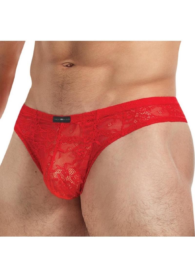 Lace King Low Rise Brazilian Lace Thong