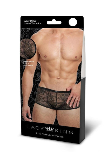 Lace King Low Rise Lace Trunks for Men Sheer Breathable Men’s Underwear