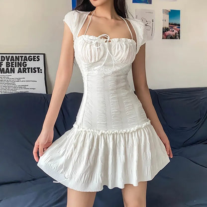 Halter Lace Mini Dress