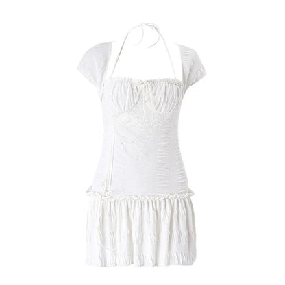 Halter Lace Mini Dress