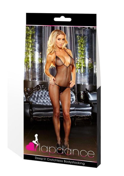 Lapdance Deep-V Crotchless Body Stocking