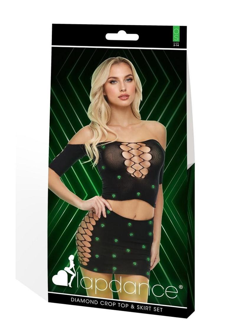 Lapdance Diamond Crop Top Skirt Set