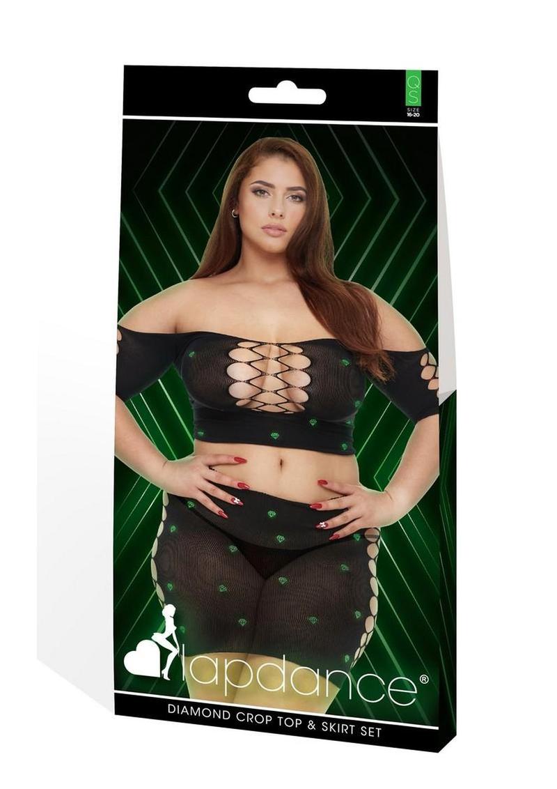 Lapdance Diamond Crop Top Skirt Set