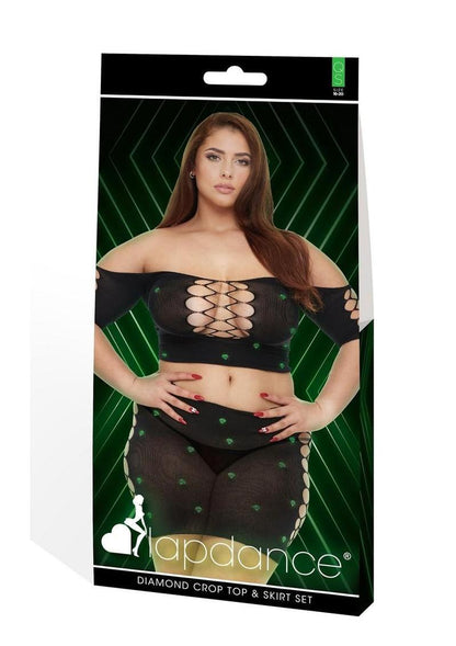 Lapdance Diamond Crop Top Skirt Set