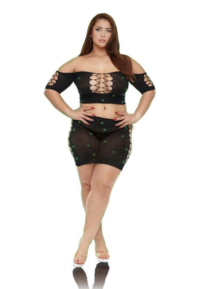Lapdance Diamond Crop Top Skirt Set