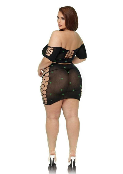 Lapdance Diamond Crop Top Skirt Set