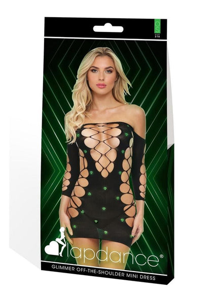 Lapdance Glimmer Off Shoulder Mini Dress OS
