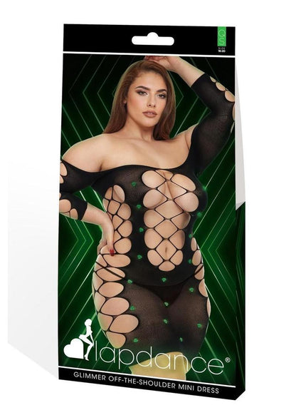 Lapdance Glimmer Off Shoulder Mini Dress