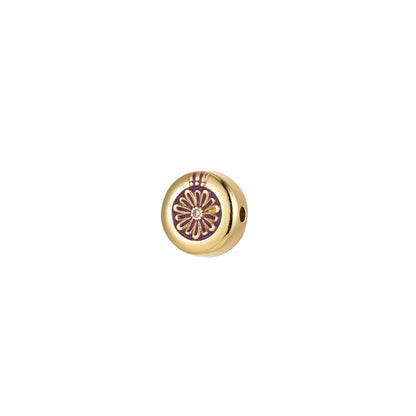 Large Hole Round Daisy Charm for Necklace Pendant Pave Beads, Flower Big Hole Spacer Beads, Large Hole Spacer Dangle Charm B-531 to B-538