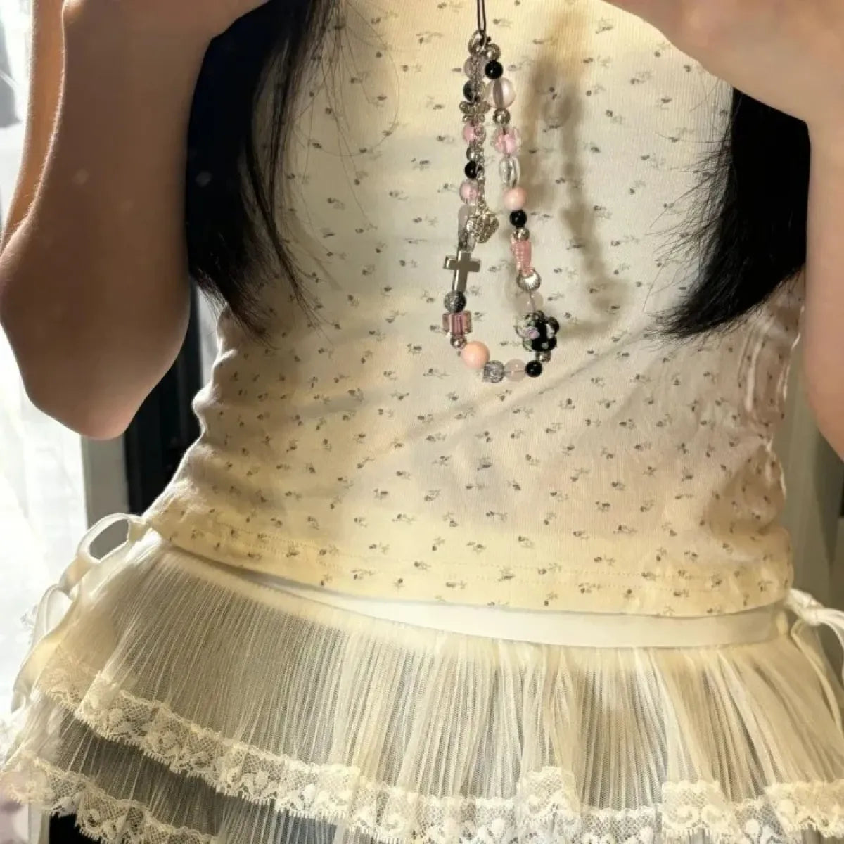 Layered Lace Mini Skirt – Y2K E-Girl High Waist Ruched Hem