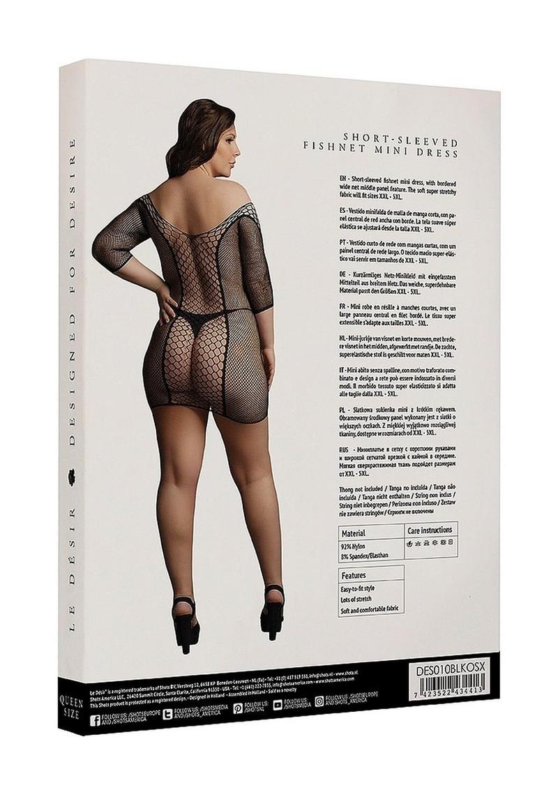 Le Désir Short  With Sleeved Fishnet Mini Dress