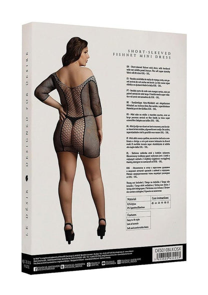 Le Désir Short  With Sleeved Fishnet Mini Dress