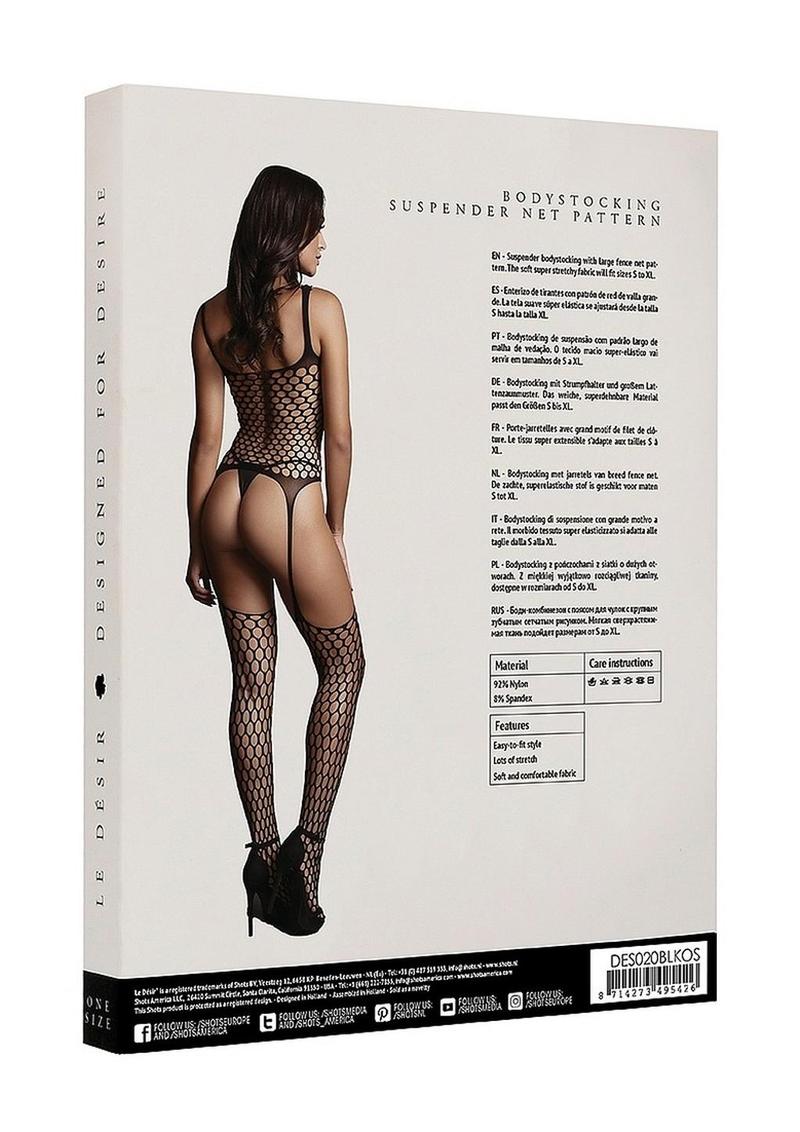 Le Désir Black Fishnet Suspender Bodystocking