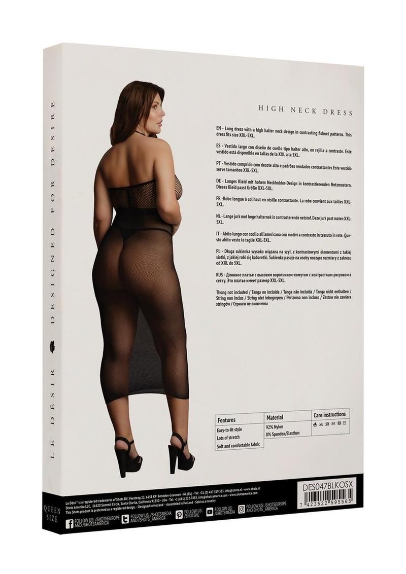 Le Désir High Neck Fishnet Dress