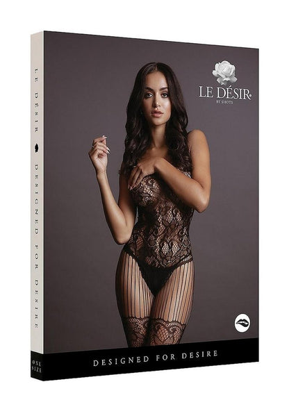 Le Désir Black Lace and Fishnet Bodystocking