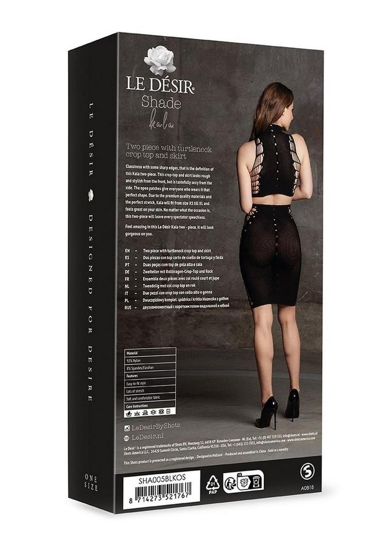 Le Désir Shade Kala Two-Piece Turtleneck Crop Top And Skirt Set