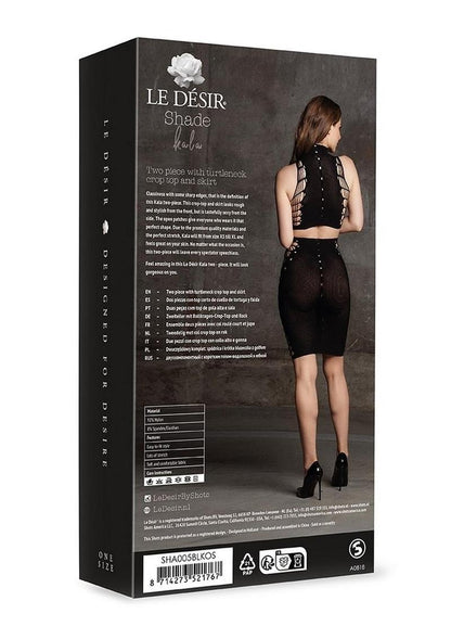 Le Désir Shade Kala Two-Piece Turtleneck Crop Top And Skirt Set