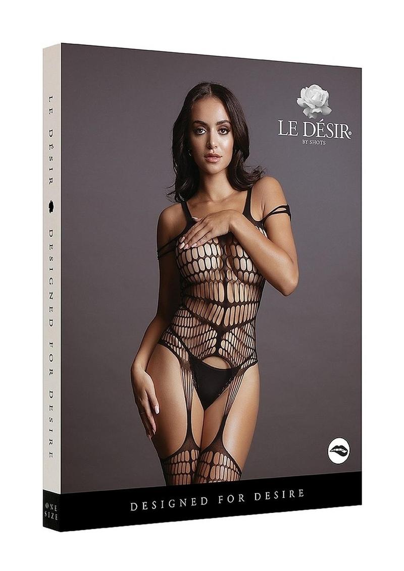 Le Desir Shredded Bodystocking - Black