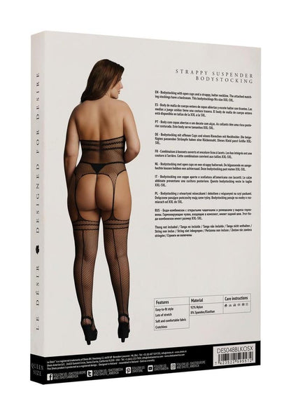Le Désir Strappy Suspender Bodystocking Queen Size by Shots