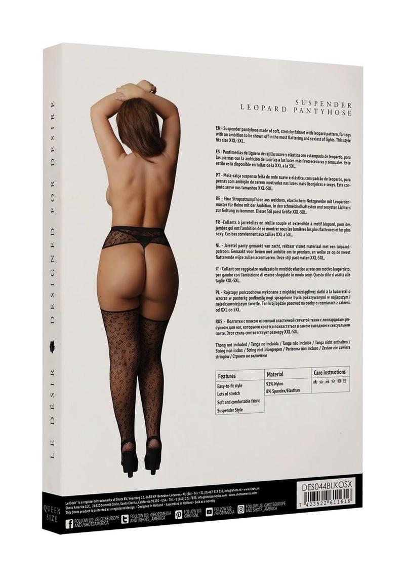 Le Désir Leopard Suspender And Pantyhose Set Queen Size