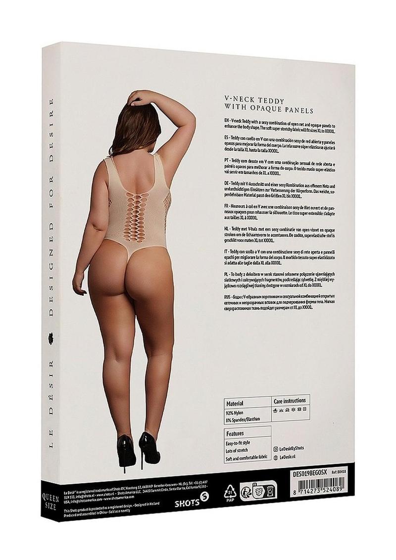 Le Désir V-neck Teddy Opaque Panels