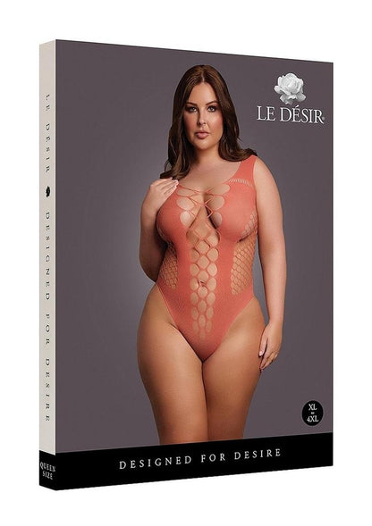 Le Désir V-Neck Teddy with Opaque Panels