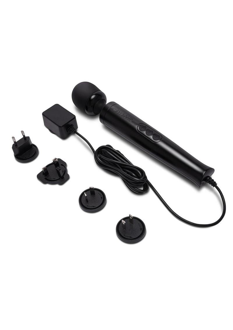 Le Wand Die Cast Plug-in Vibrating Massager – Black