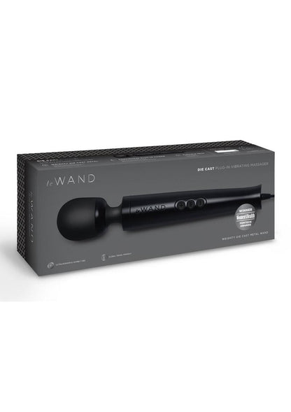 Le Wand Die Cast Plug-in Vibrating Massager – Black