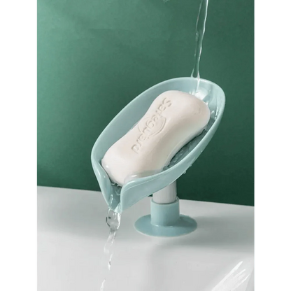 Leaf Shaped Soap Dish Holder Suction Cup Soap Dish For Bathroom Shower Soap Box Sponge Soap Holder Storage Tray Soap container Soap Dish Holder Lotus Leaf Shape With Suction Cup Drain Detachable Soap Box Not Punched Toilet Bath Drain Shelf Storage