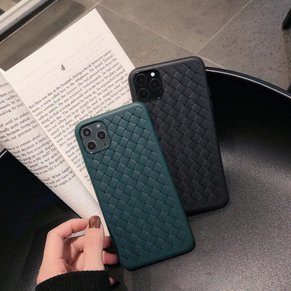 Leather Breathable Mesh Phone Case Suitable For iPhone 14 13 11 Pro Max 12 Mini Xs 6S 7 8 Plus X XR Silicone Soft Thin Protective Exquisite Textures Case For Iphone Comfortable Grip Elegant Case For Smartphone