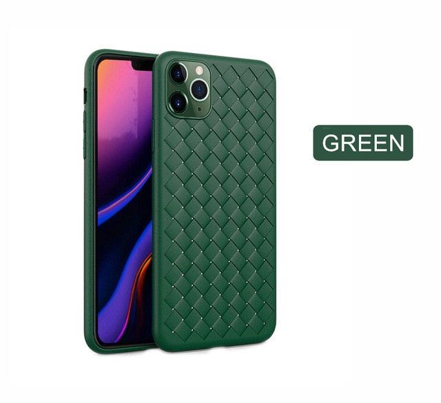 Leather Breathable Mesh Phone Case Suitable For iPhone 14 13 11 Pro Max 12 Mini Xs 6S 7 8 Plus X XR Silicone Soft Thin Protective Exquisite Textures Case For Iphone Comfortable Grip Elegant Case For Smartphone