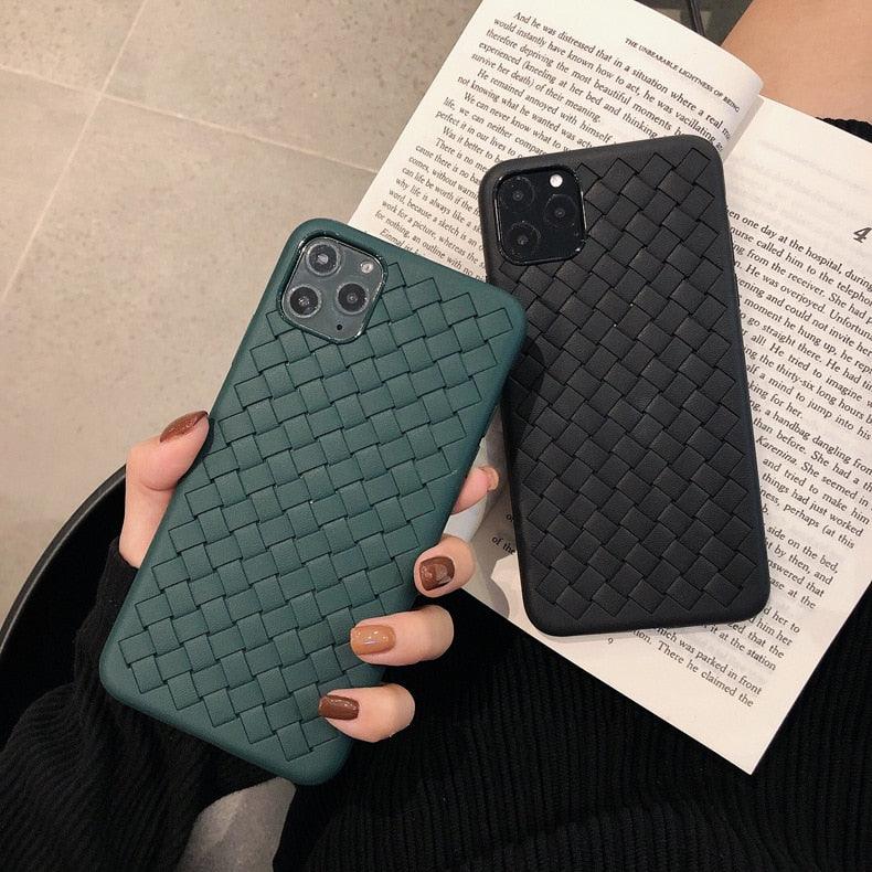 Leather Breathable Mesh Phone Case Suitable For iPhone 14 13 11 Pro Max 12 Mini Xs 6S 7 8 Plus X XR Silicone Soft Thin Protective Exquisite Textures Case For Iphone Comfortable Grip Elegant Case For Smartphone
